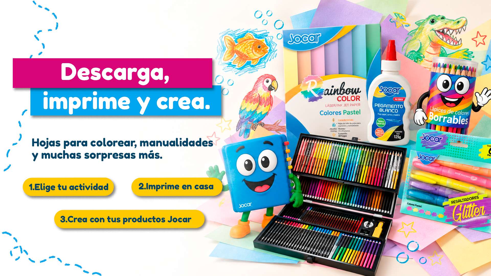 Descarga, imprime y crea. Hojas para colorear, manualidades y muchas sorpresas más.