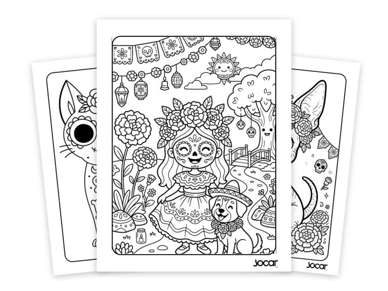Hojas para colorear de Día de Muertos